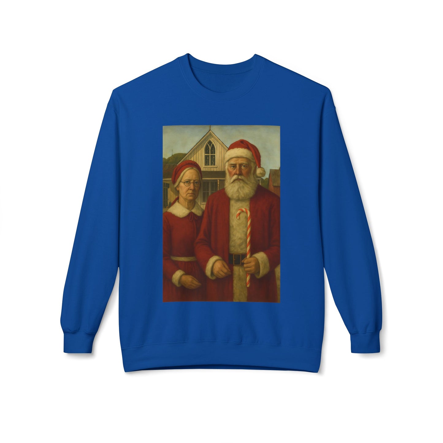 Santa and Mrs. Claus Portrait Sweatshirt | Vintage Holiday Illustration