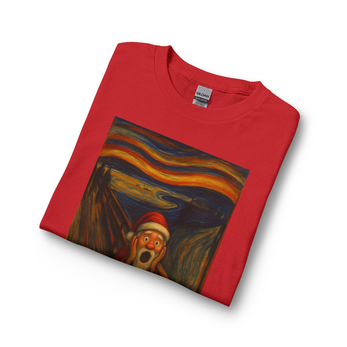 Santa Scream T-Shirt | Parody of The Scream, Holiday Illustration