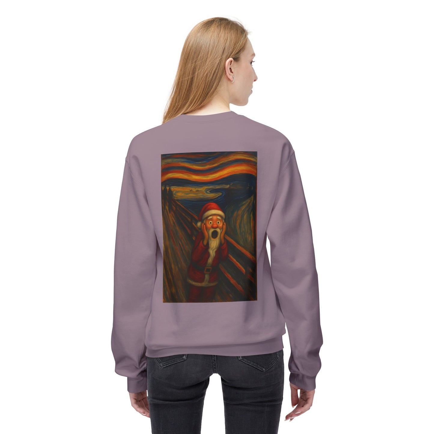 Santa Scream painting Crewneck Sweatshirt | Christmas holiday art