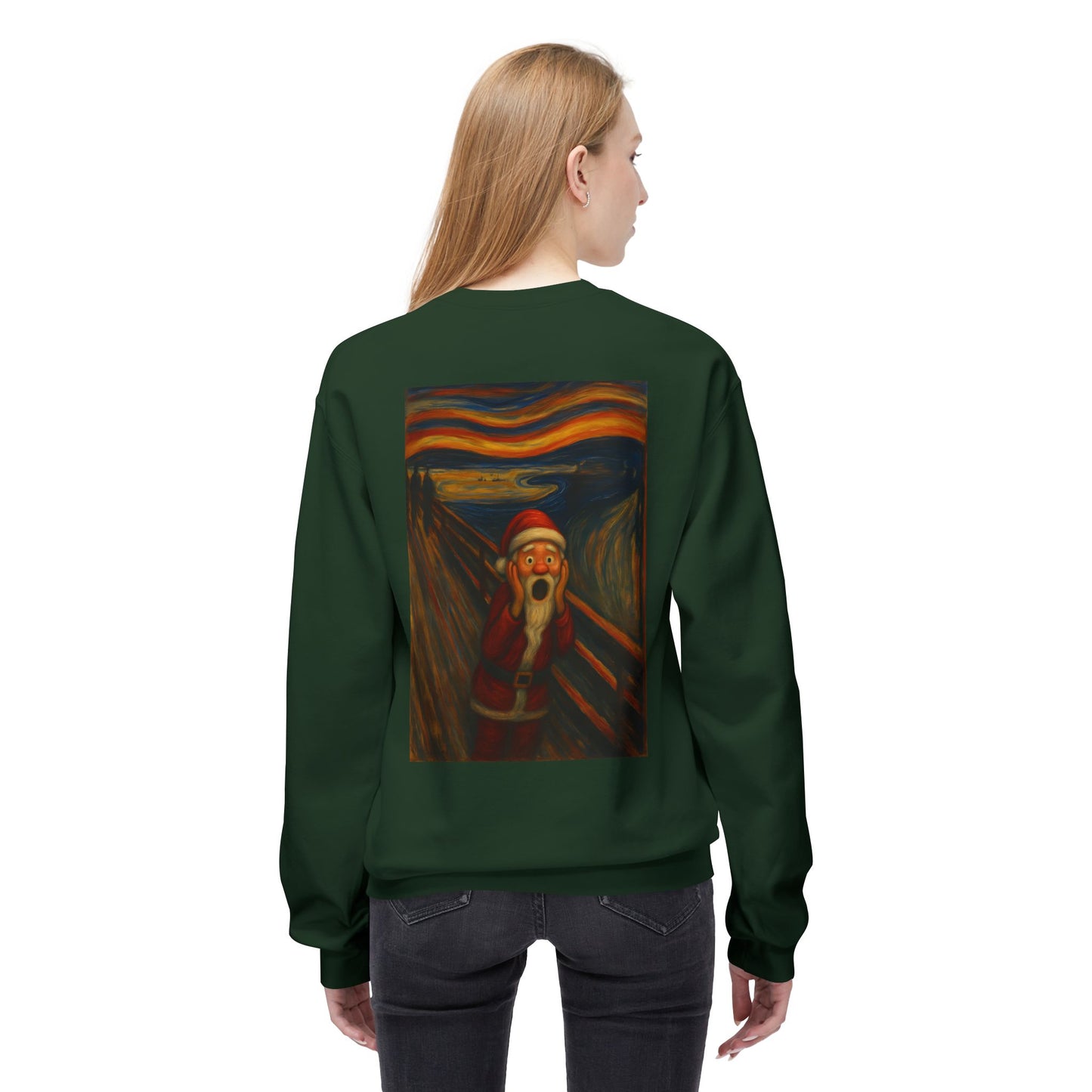 Santa Scream painting Crewneck Sweatshirt | Christmas holiday art