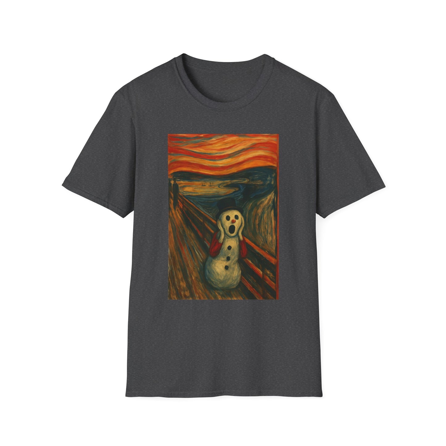 Screaming Figure Snowman T-Shirt | Surreal Expressionist Art Print