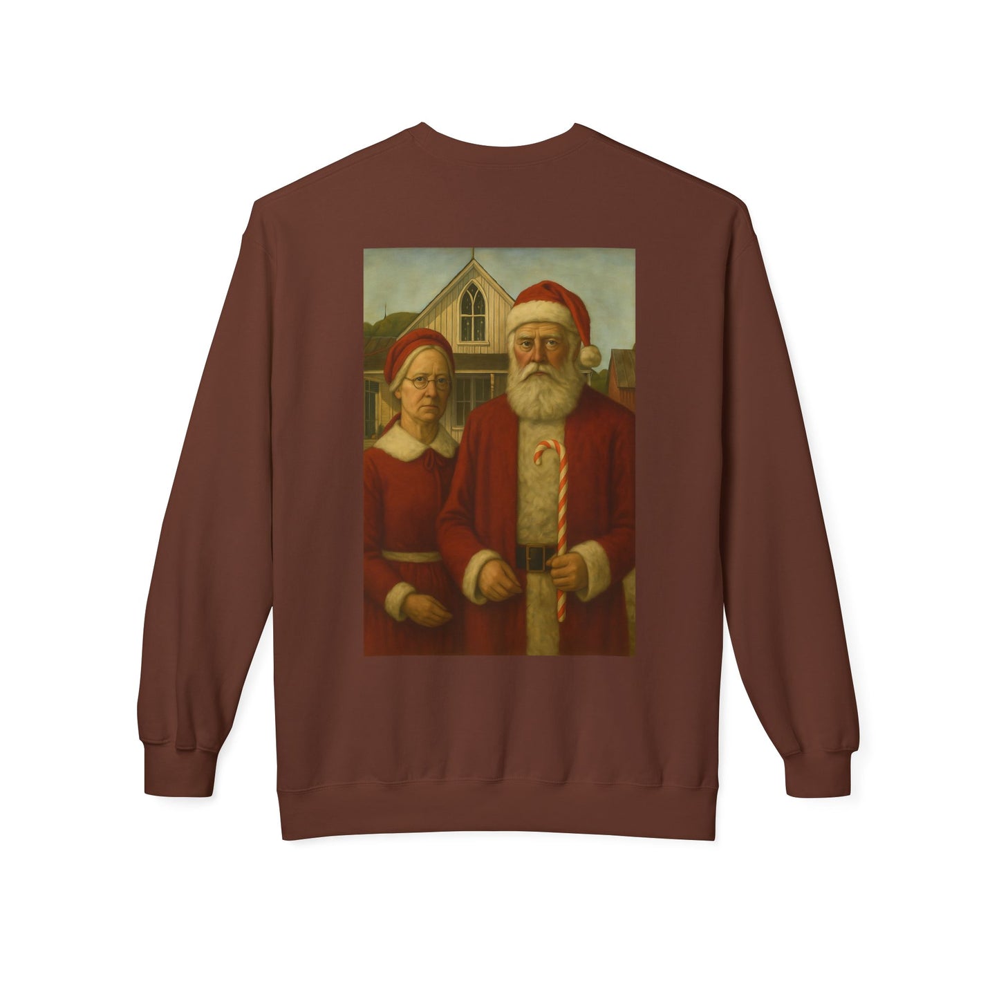 Santa and Mrs. Claus Portrait Sweatshirt | Vintage Holiday Illustration