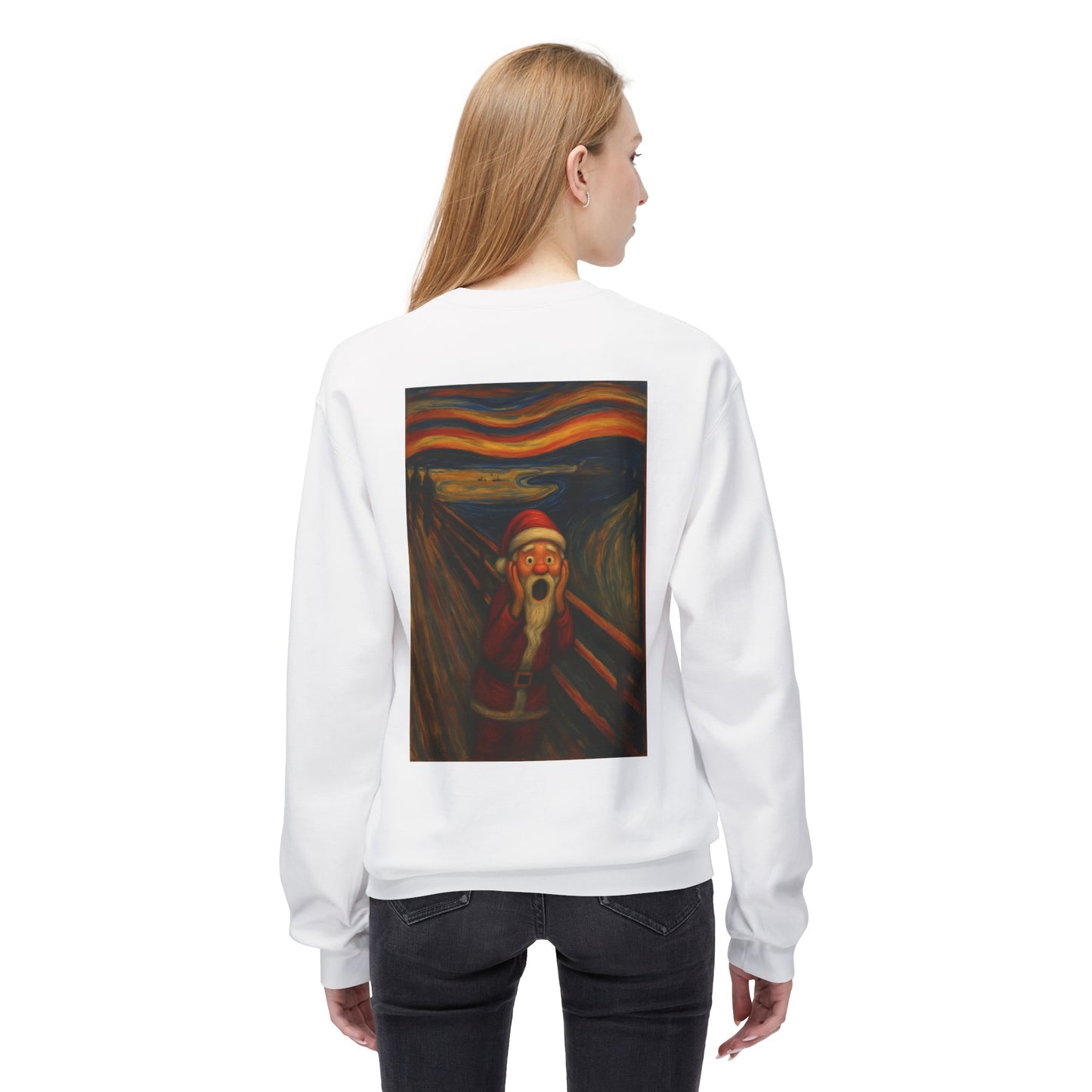 Santa Scream painting Crewneck Sweatshirt | Christmas holiday art
