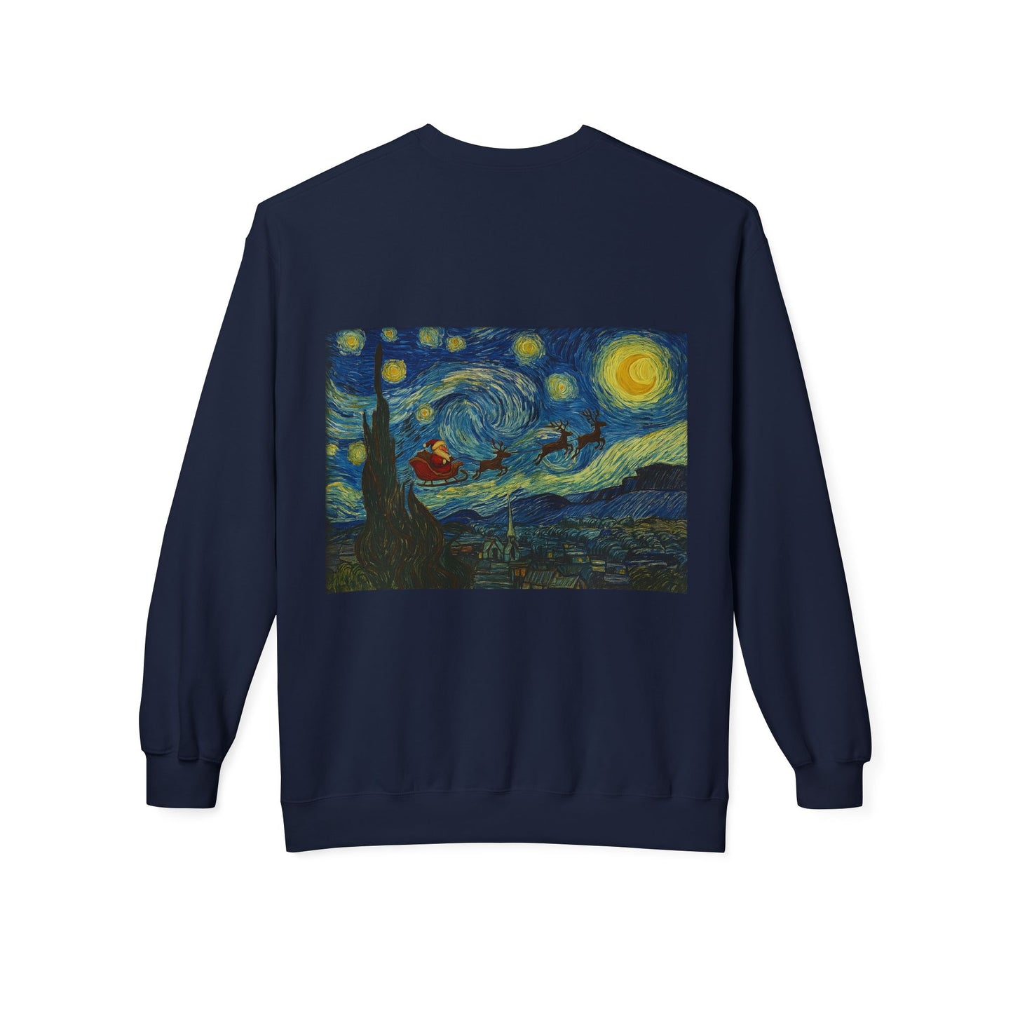 Starry Night Parody Crewneck Sweatshirt | Van Gogh Style Night Sky Print