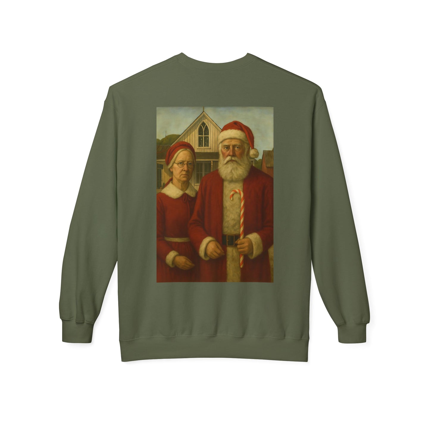 Santa and Mrs. Claus Portrait Sweatshirt | Vintage Holiday Illustration