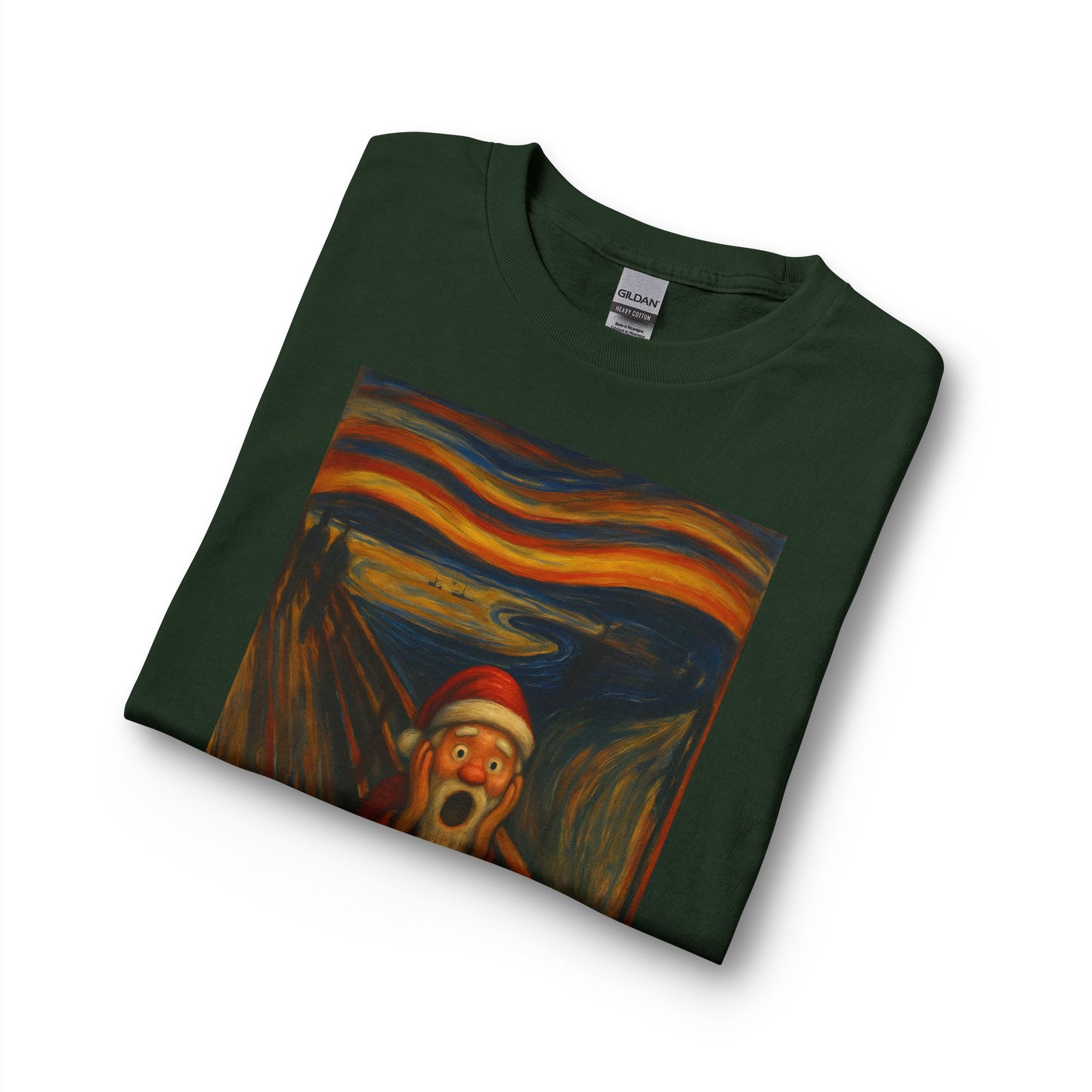 Santa Scream T-Shirt | Parody of The Scream, Holiday Illustration