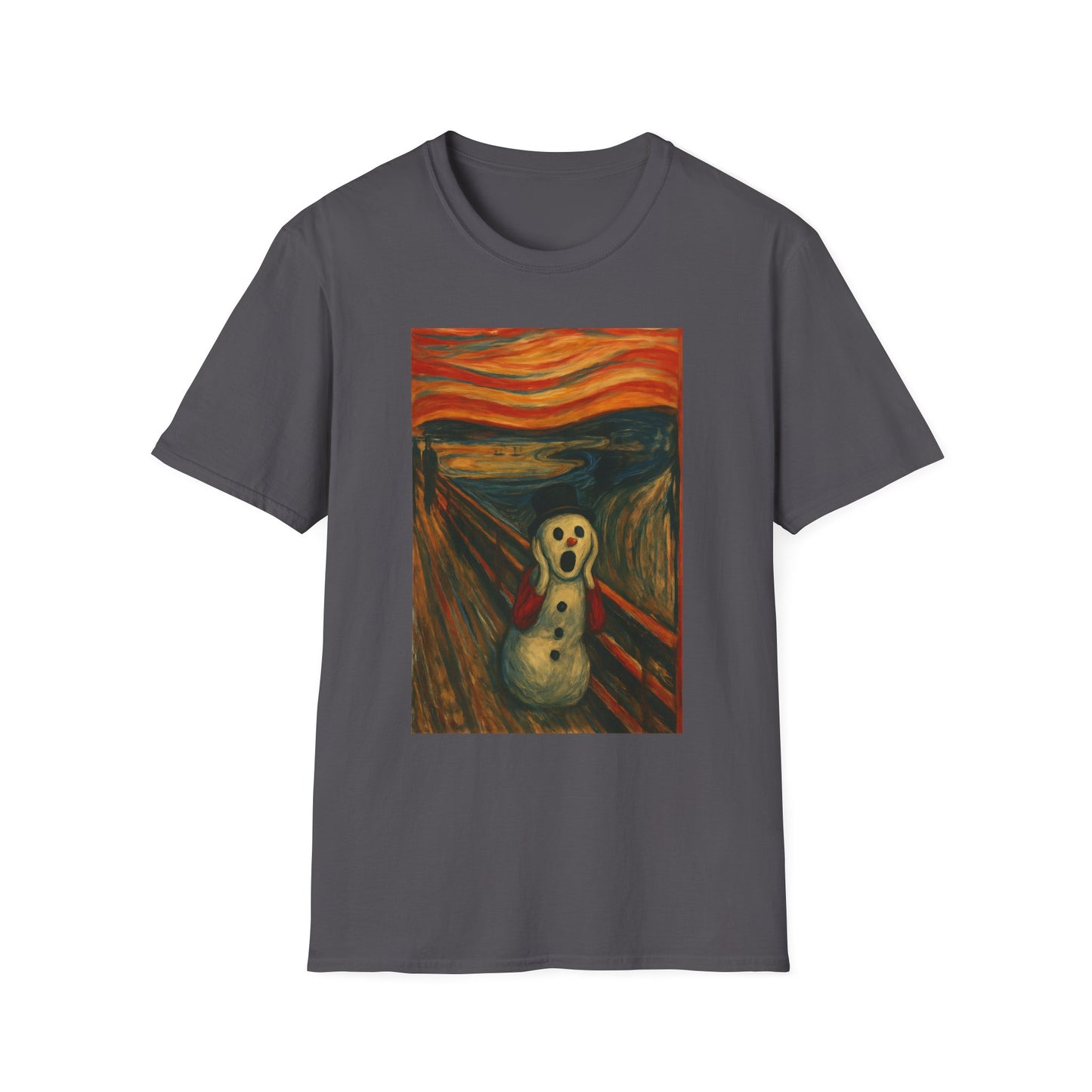 Screaming Figure Snowman T-Shirt | Surreal Expressionist Art Print