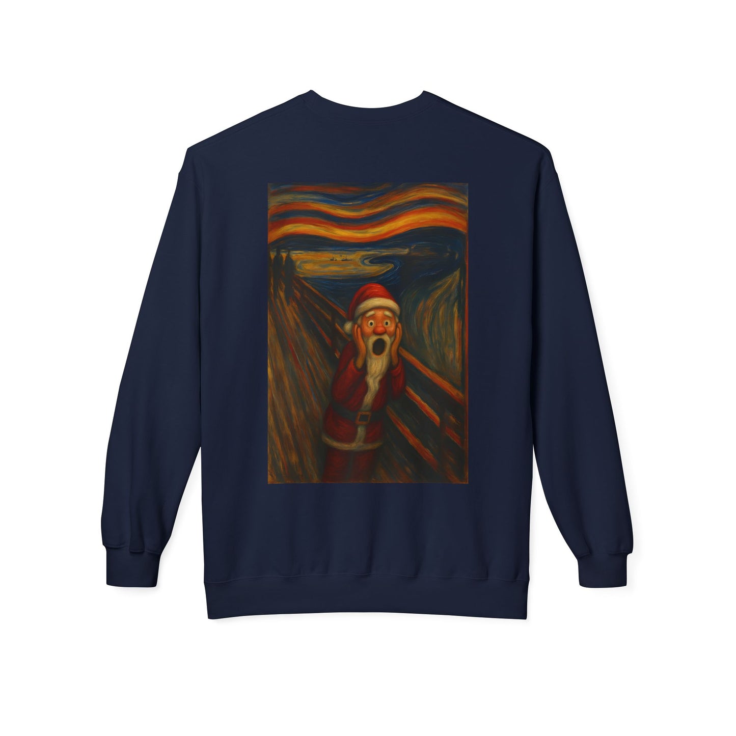 Santa Scream painting Crewneck Sweatshirt | Christmas holiday art