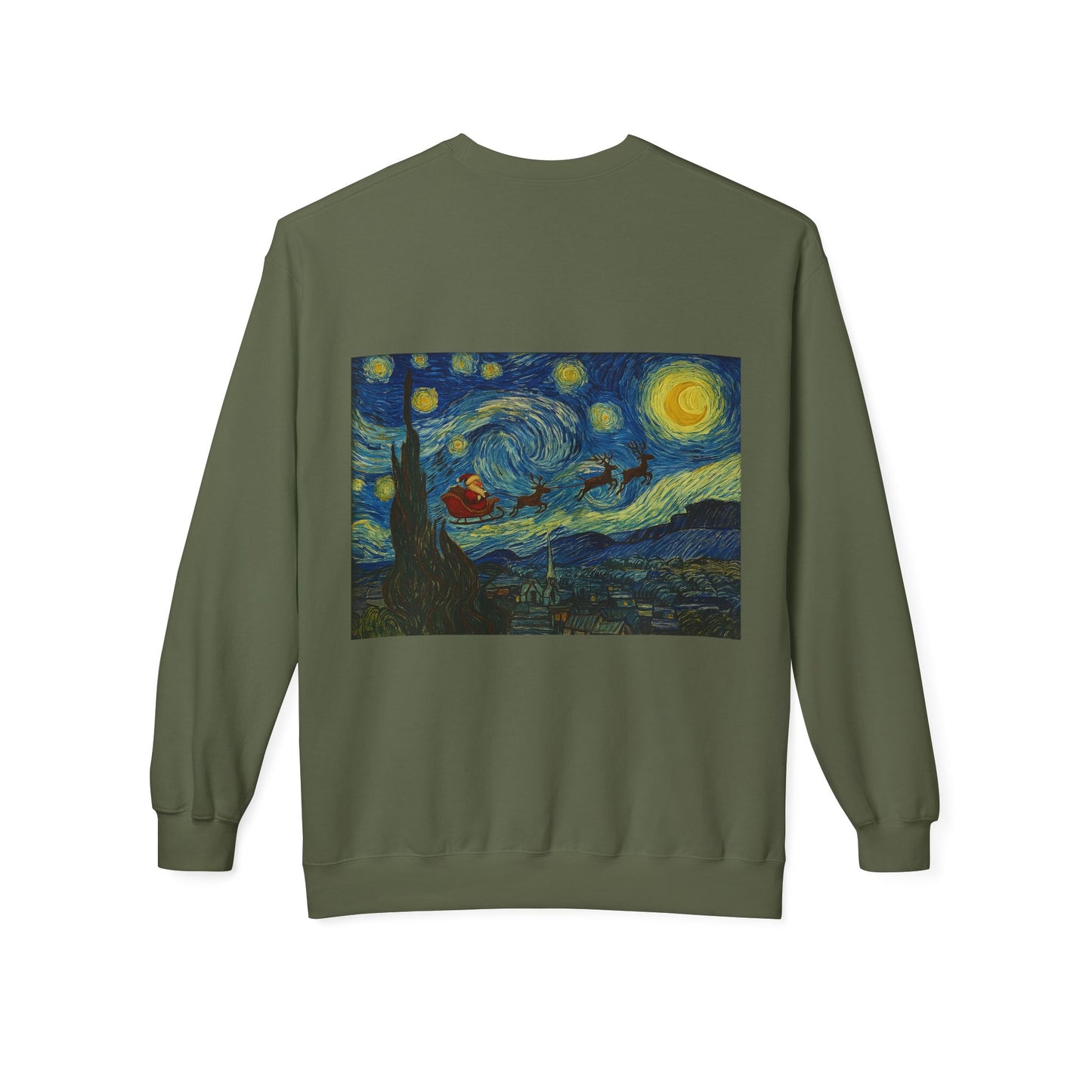 Starry Night Parody Crewneck Sweatshirt | Van Gogh Style Night Sky Print