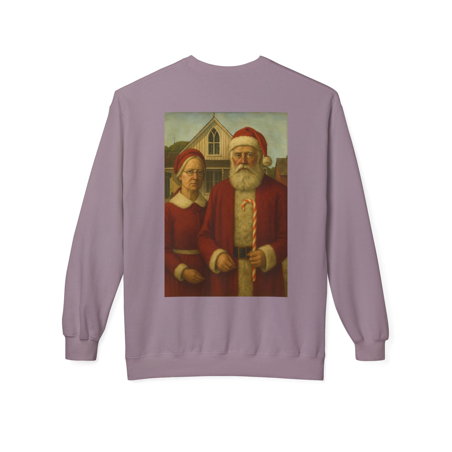 Santa and Mrs. Claus Portrait Sweatshirt | Vintage Holiday Illustration