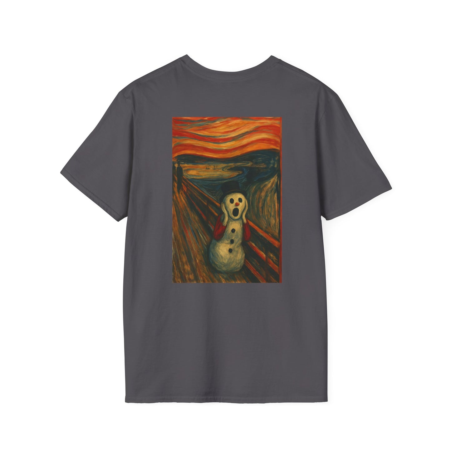 Screaming Figure Snowman T-Shirt | Surreal Expressionist Art Print
