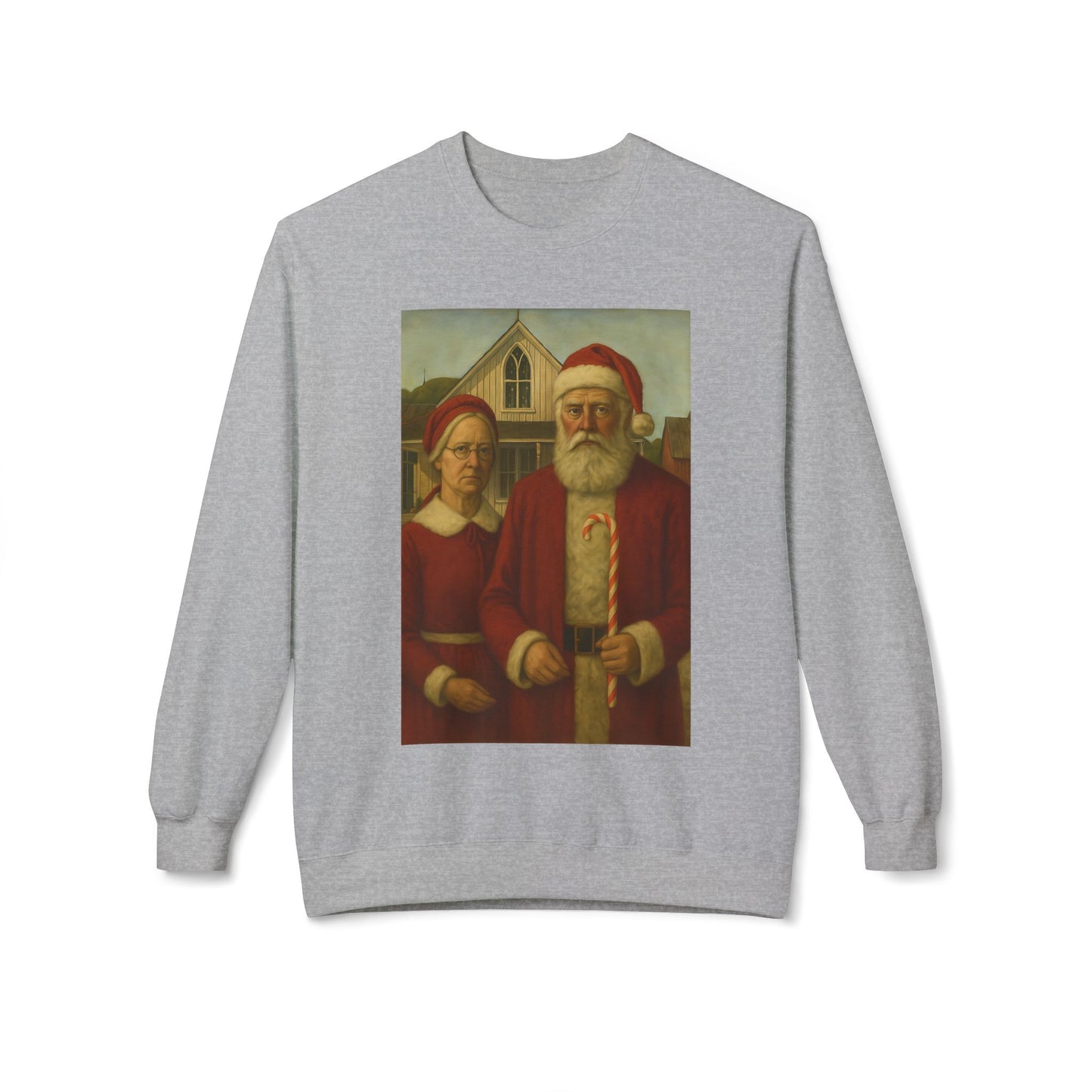 Santa and Mrs. Claus Portrait Sweatshirt | Vintage Holiday Illustration