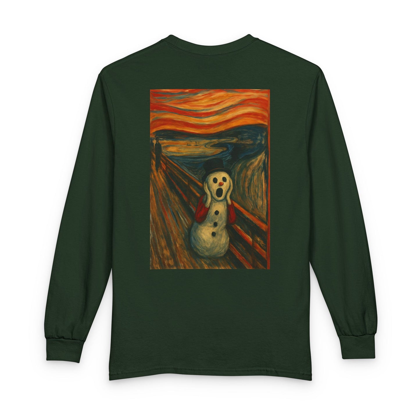 The Scream Snowman Long Sleeve T-Shirt | Surreal Art Print