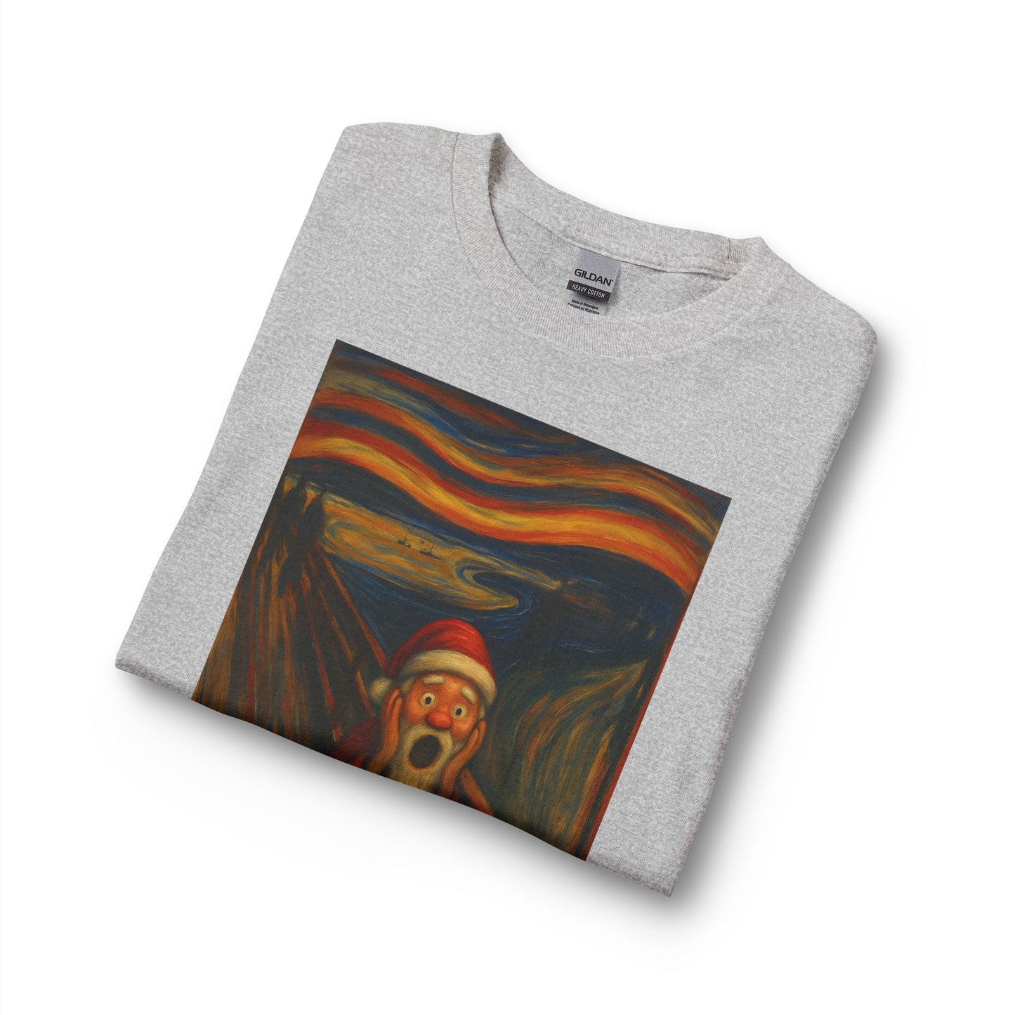 Santa Scream T-Shirt | Parody of The Scream, Holiday Illustration