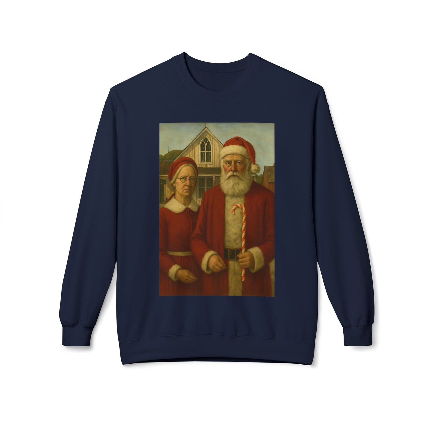 Santa and Mrs. Claus Portrait Sweatshirt | Vintage Holiday Illustration